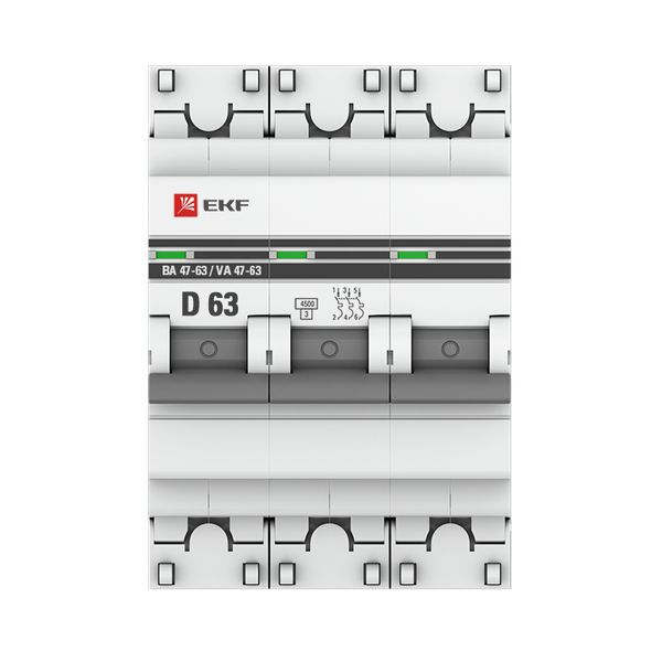 Выключатель автоматический модульный 3п C 16А 4.5кА ВА 47-63 PROxima EKF mcb4763-3-16C-pro EKF