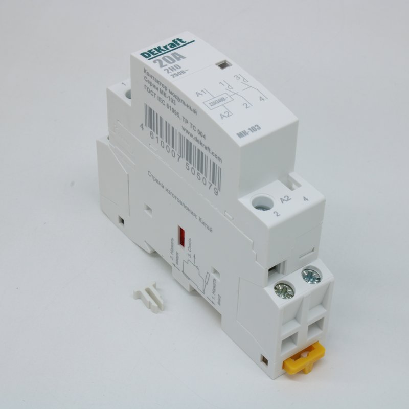 Контактор модульный МК-103 2НО 20А 230В 18057DEK DEKraft