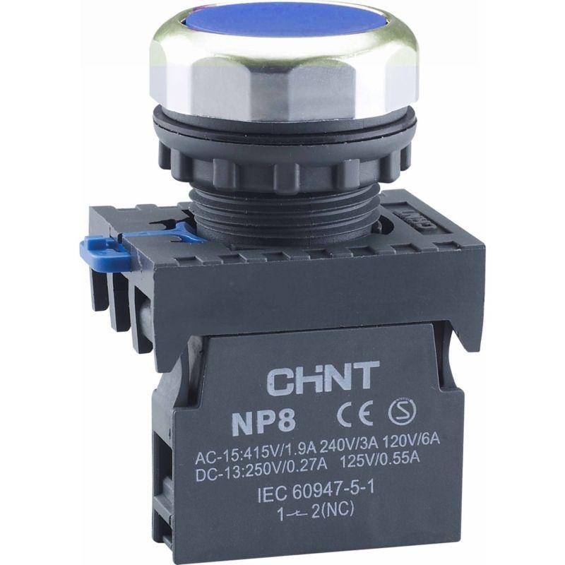 Кнопка управления NP8-10BN/6 без подсветки син. 1НО IP65 578645 Chint