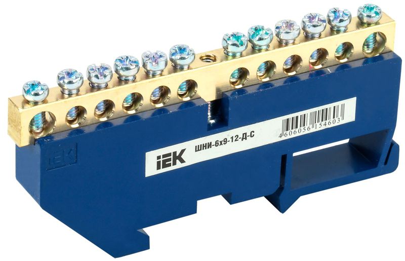 Шина нулевая на DIN-изол. ШНИ-6х9-12-Д-С IEK YNN10-69-12D-K07 IEK