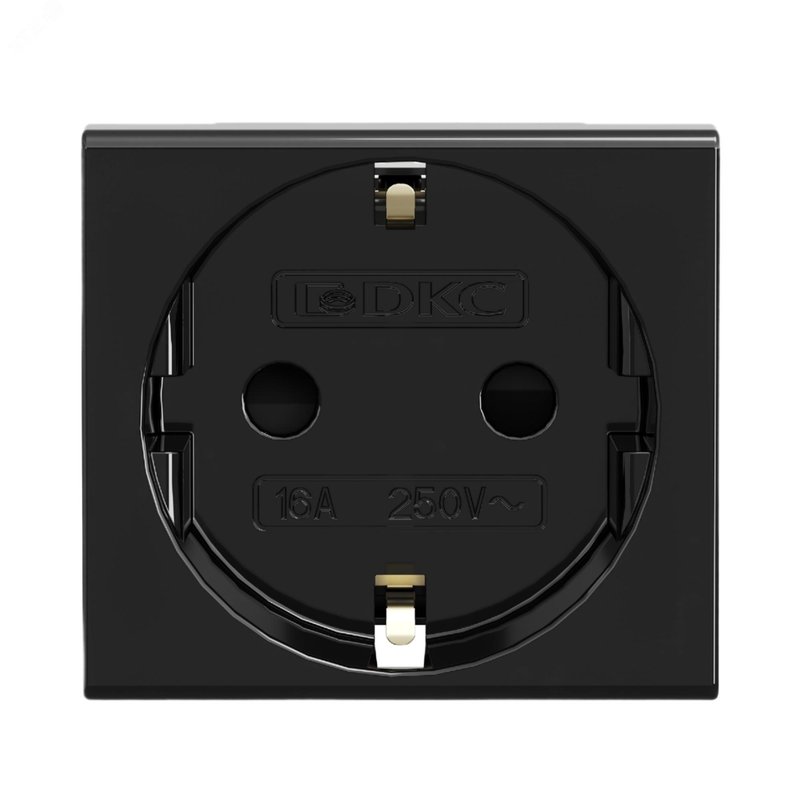 Розетка 1-м 2мод. Viva 16А IP20 2P+E с заземл. защ. шторки черн. 45205 DKC