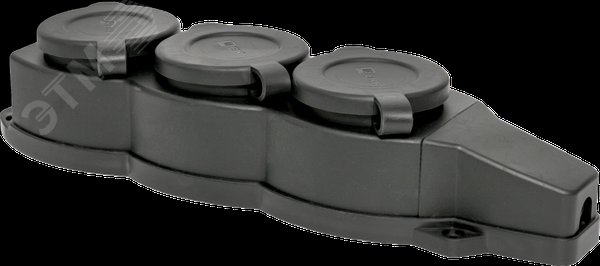 Колодка 3-м 16А IP44 2P+PE 230В с защ. крышками каучук RPS-015-16-230-44 EKF