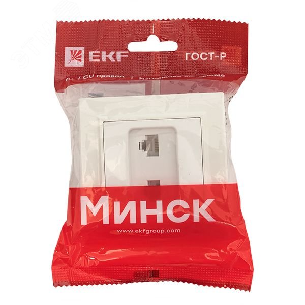 Розетка компьютерная 2-м СП Минск RJ45 бел. ERK02-035-10 EKF