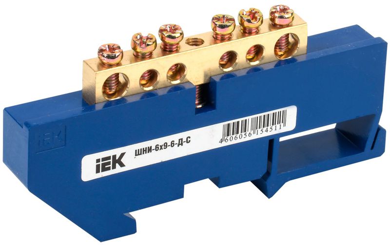 Шина нулевая ШНИ-6х9-6-Д-С на DIN-изол. ШНИ IEK YNN10-69-6D-K07 IEK