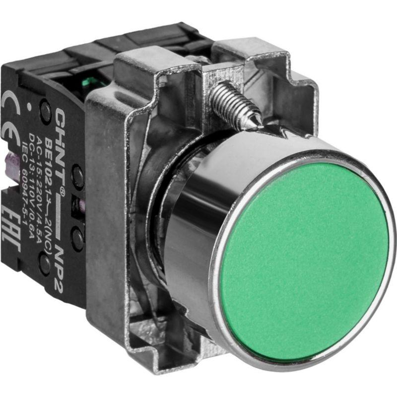 Кнопка управления NP2-BA35 без подсветки зел. 1НЗ +1НО IP40 573964 Chint