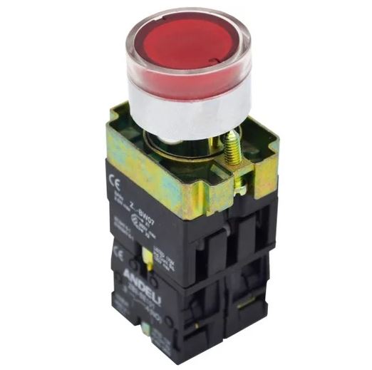 КНОПКА XB2-BW3461 С ПОДСВЕТКОЙ КРАСНЫЙ 1 Andeli