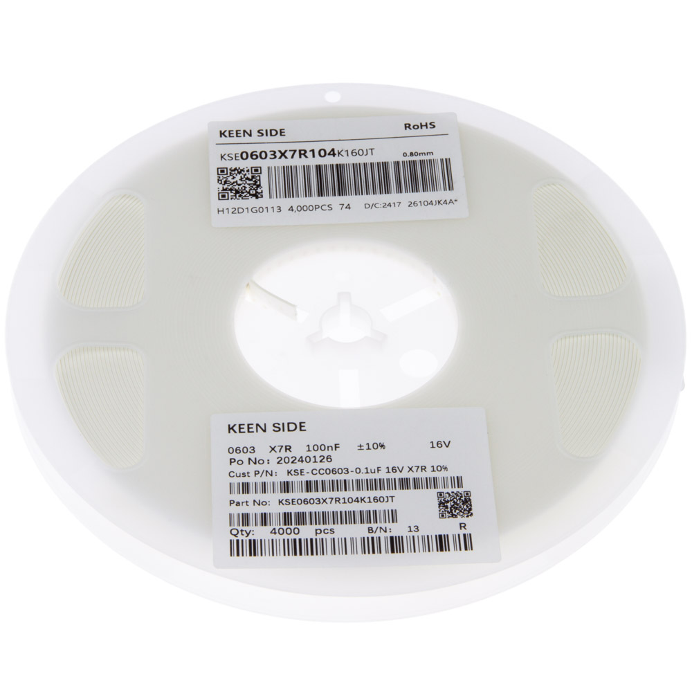 KSE-CC0603-0.1uF 16V X7R 10% KEEN SIDE
